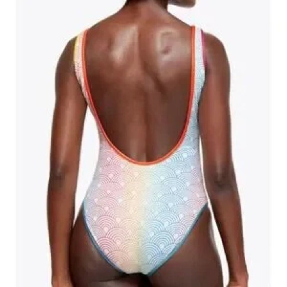 Kurt Geiger SouthBank Scoop Neck High Leg One Piece Swimsuit L NWT - Picture 2 of 10